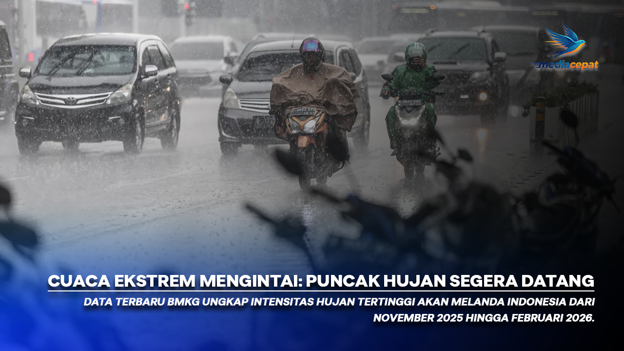 BMKG Prediksi Puncak Musim Hujan Terjadi November 2025 - Februari 2026